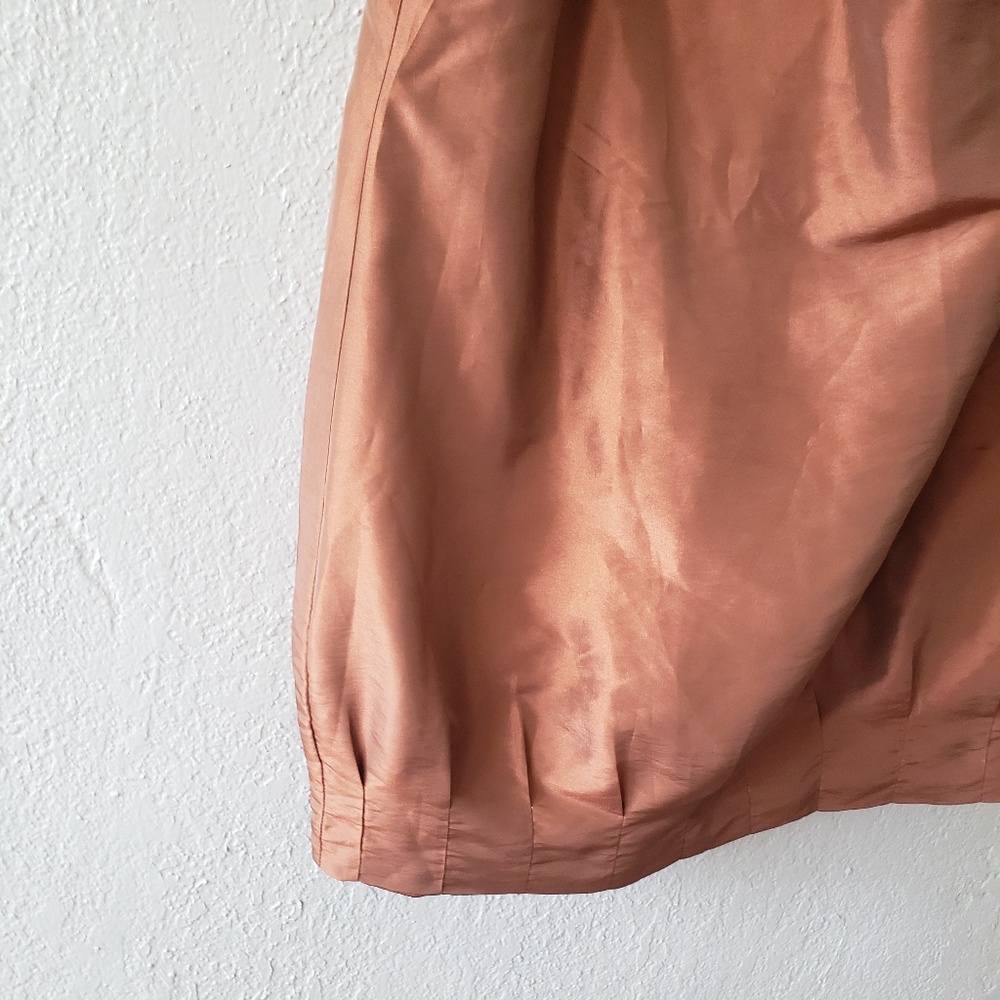 TWELVE BY TWELVE RUST/COPPER ONE SLEEVE DRESS.‎ - Picture 6 of 7